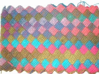 Tunisian Entrelac Crochet Bag - unfinished